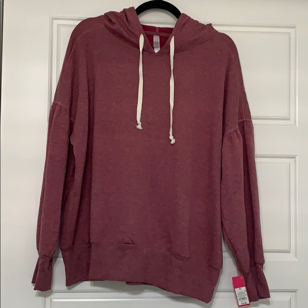 Xhilaration Hoodie Rich Burgundy Size: XL